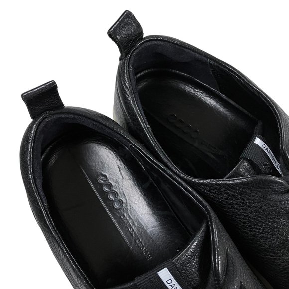 ECCO Sneakers Walking Shoes Mens Size 44 (US 10-10.5) Black Leather Lace Up - Picture 9 of 10